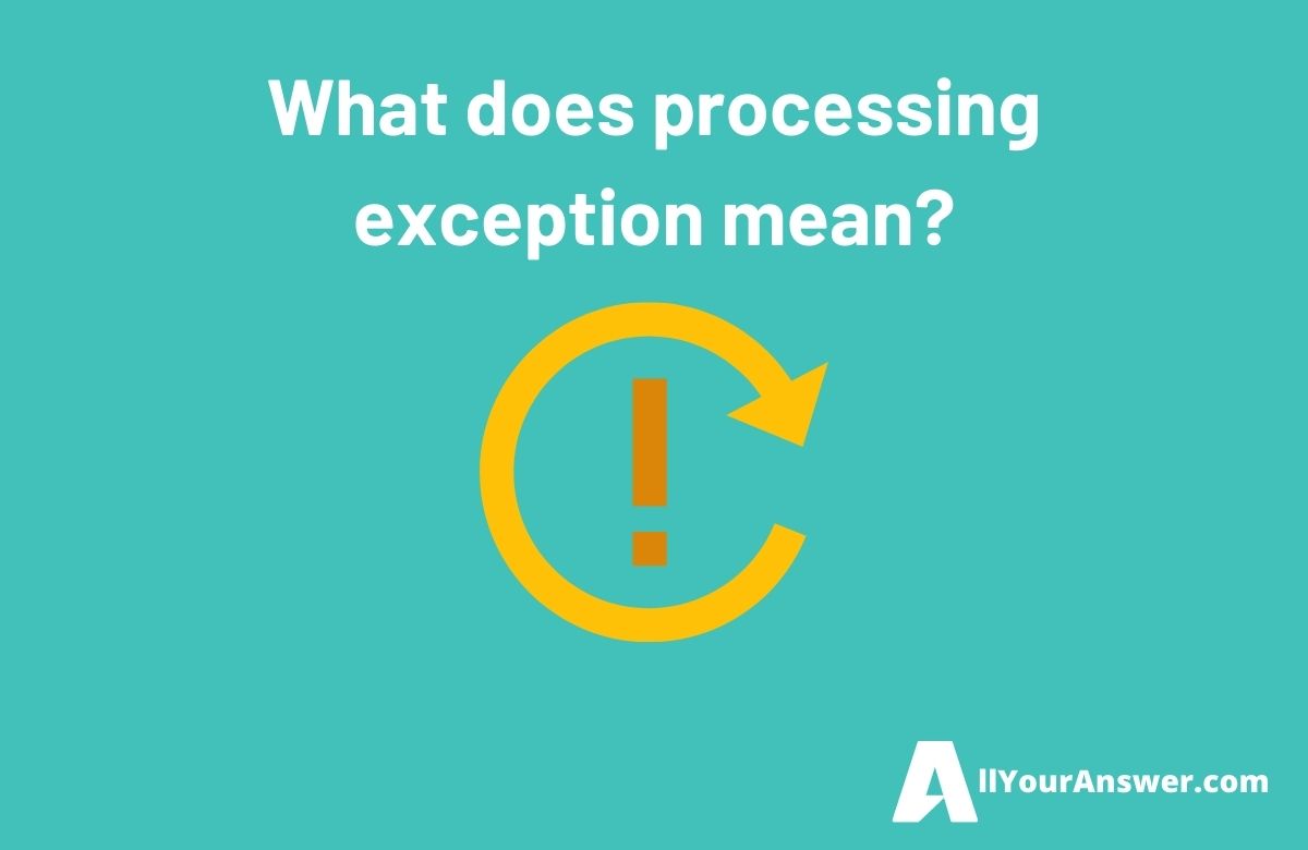 What does processing exception mean