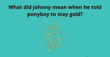 What did Johnny mean when he told ponyboy to stay gold