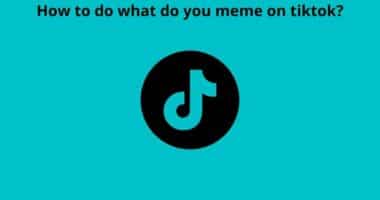 How to do what do you meme on tiktok