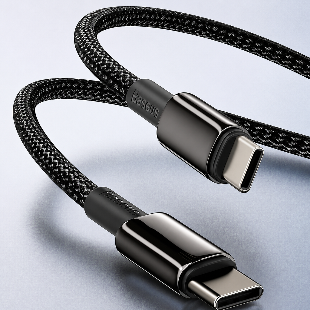 Baseus USB C Cable, 100W PD 5A QC 4.0 Fast Charging USB C to USB C Cable, Zinc Alloy Nylon Braided Type C Data Cable for Samsung S21 S20+ S10 Note 10 iPad Pro MacBook Pro Google Pixel and More (2M)