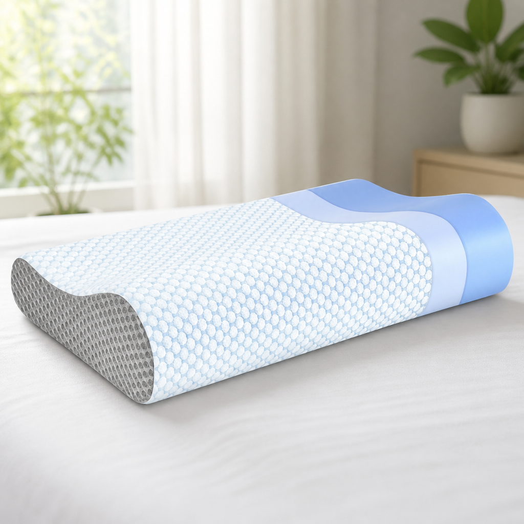 Best Ergonomic Neck Pillow 3 Memory Foam Pillows Neck Pillow Bed Pillow for Sleeping, Ergonomic Cervical Pillow for Neck and Shoulder Pain Relief,Orthopedic Contour Pillow for Side Back Stomach Sleeper(Blue&Grey)