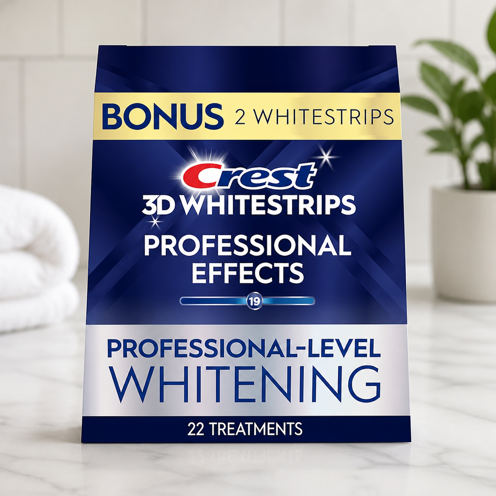 Crest 3D Whitestrips Professional Effects – Teeth Whitening Kit, 22 Treatments (20 + 2 Bonus), Each with 1 Upper/1Lower, 44 Strips – Crest 3DWhite Teeth Whitening Strips